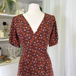 Nanette Nanette Lepore Ruffled Button Down Red Floral Maxi Dress